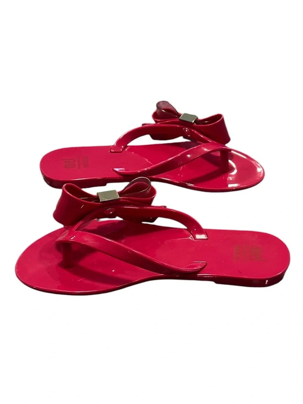Melissa Hot Pink Bow Jelly Flip Flops Girls Size 13 US / EU 31